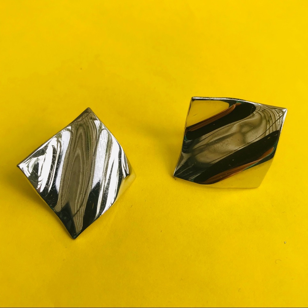 Vintage 80’s large silver earrings